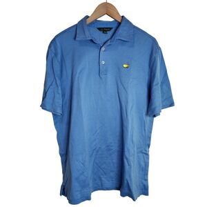 Masters Collection Polo Shirt Mens Large Blue 100% Pima Cotton Golf Short Sleeve